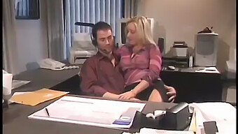 Stunning Blonde With Gorgeous Curves Enjoys Passionate Encounter On Office Desk