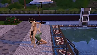 Young Man Passionately Enjoys Oral Sex With Maid Near Swimming Pool