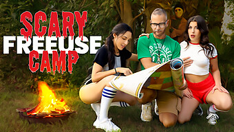 Freeuse Fantasy Presents A Scary Camp Adventure With Hairy Brunettes And Hot Cumshot