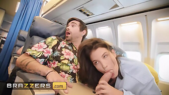 Lucky Enjoys A Steamy Threesome With Flight Attendant Hazel Grace And Lasirena69 In A Private Setting, Indulging In A Range Of Sexual Acts Including Oral Sex, Penetration, And A Climactic Finish - All Brought To You By Brazzers.