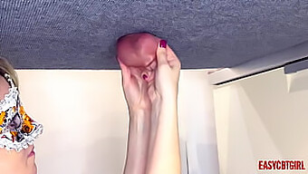 Russian Mistress Annycandy Tortures Her Submissive Boyfriend'S Genitals