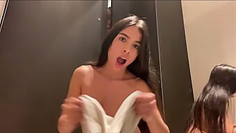 Public Humiliation As I Squirt And Cum In The Gym Fitting Room