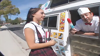 Small Boobed Teen Gets Dirty In Ice Cream Themed Video