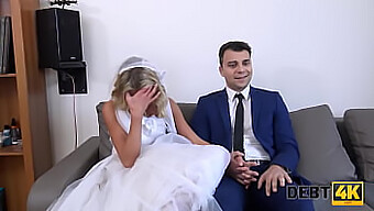 A Debt Collector With A Tattoo Fucks A Bride In Her White Dress And Stockings